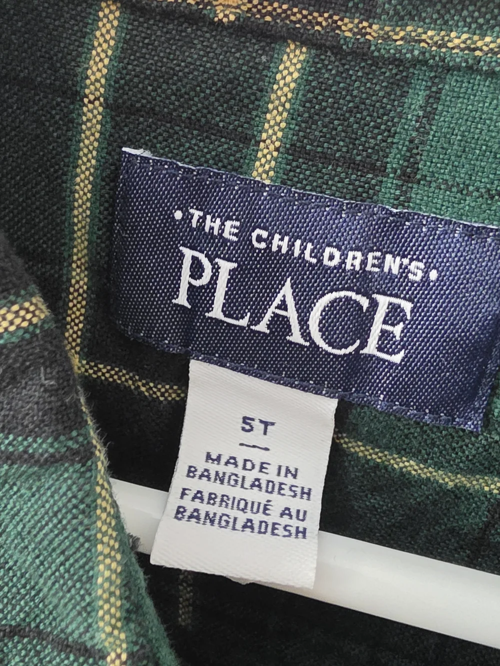 The Children's Place Dark Green & Black Plaid Button-Up Shirt